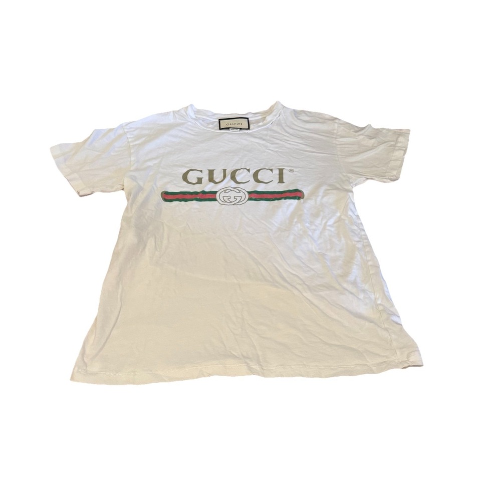Gucci Back Thorn‎ Flower Short Sleeve 2017 Vintage Logo T-Shirt Size S